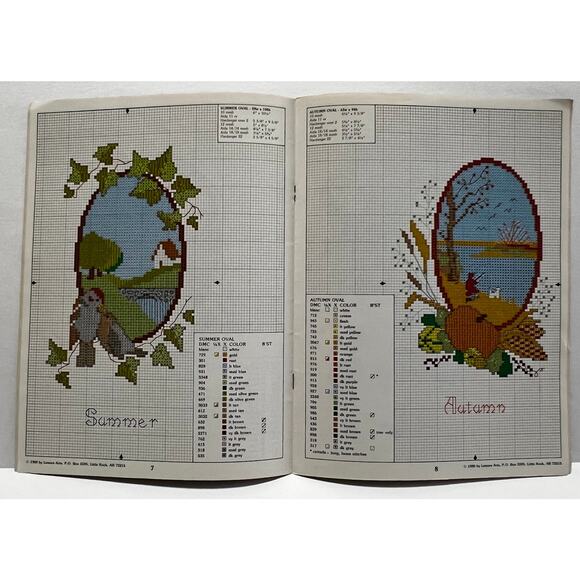 VTG Leisure Arts Cross Stitch Design Book-Four Seasons Charted Designs - Picture 3 of 3